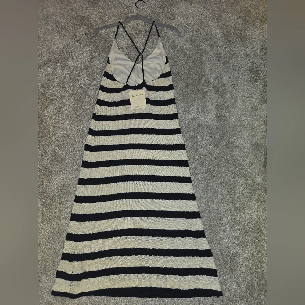 Striped Black and White Maxi Dress - Picture 4 of 8